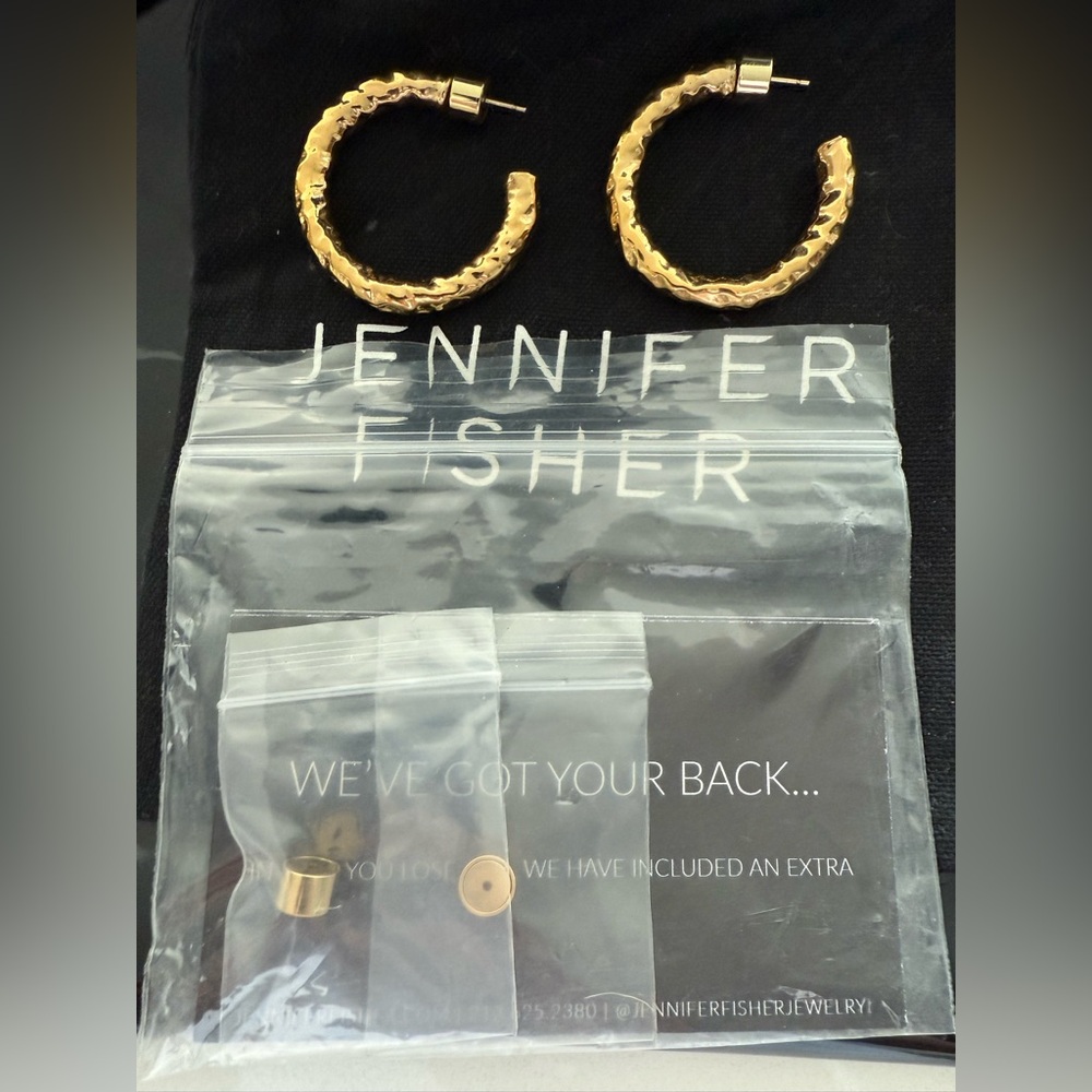 Jennifer Fisher 1” Baby Mauve 14kt gold plated hoops